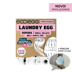 NOVO! ECOEGG 4u1 Dopuna za deterdžent i omekšivač za beli i svetli veš, Miris proleća-50 pranja