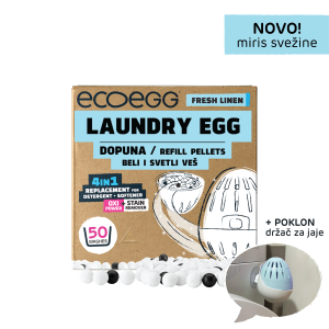 NOVO! ECOEGG 4u1 Dopuna za deterdžent i omekšivač za beli i svetli veš, Miris svežine-50 pranja