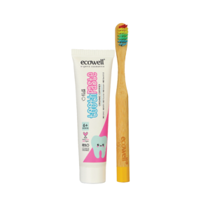 Ecowell organska Pasta za zube za decu od 6+ meseci, 75ml + Četkica za zube od bambusa